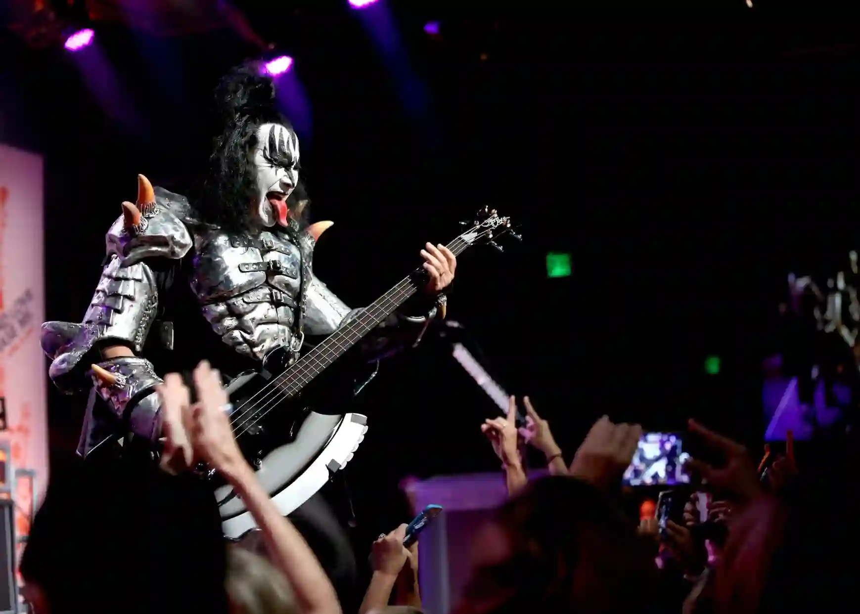 Gene Simmons displaying confident body language associated with narcissistic personality traits