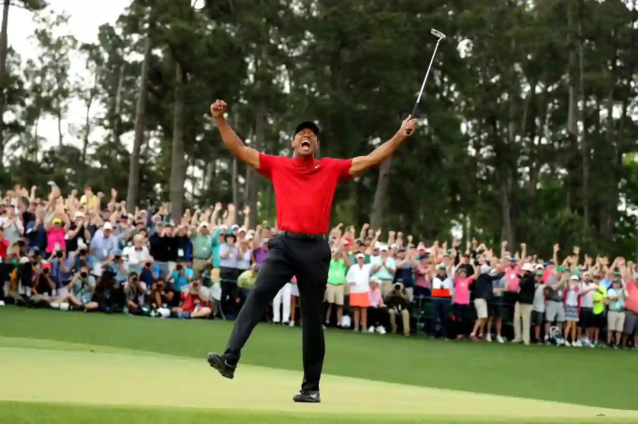 Tiger Woods intense facial expression showing self-absorbed focus during competitive play by Som Dutt from Embrace Inner chaos